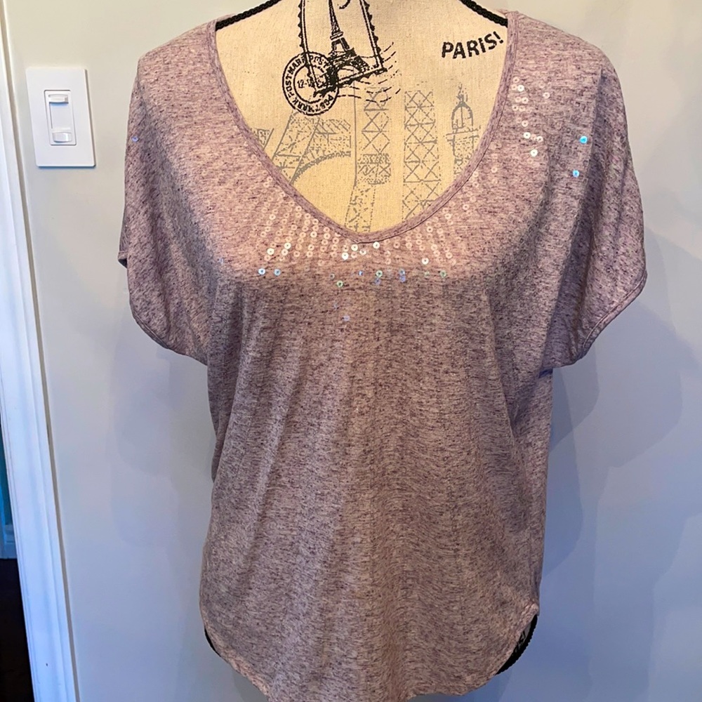 Beautiful subtle sequence light purple top PICK 3 for $20
